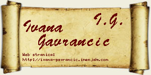 Ivana Gavrančić vizit kartica